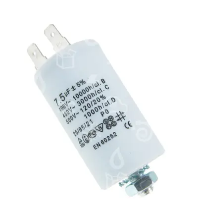 kondenzátor SC1121, 7,5 uF, 450-500 V (2 x faston + šroub)